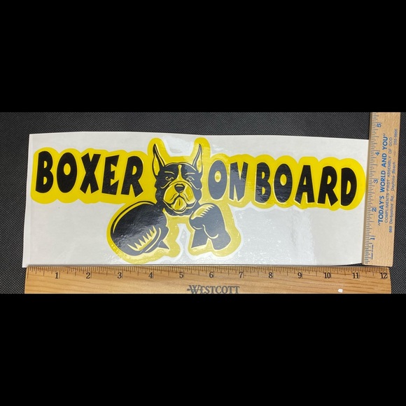 Boxer On Board Vinyl Car Decal Sticker - Picture 2 of 2